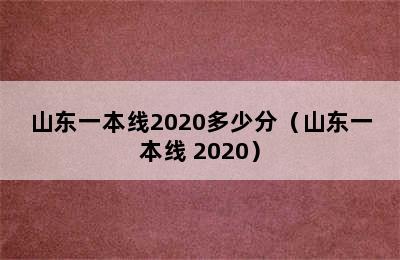 山东一本线2020多少分（山东一本线 2020）